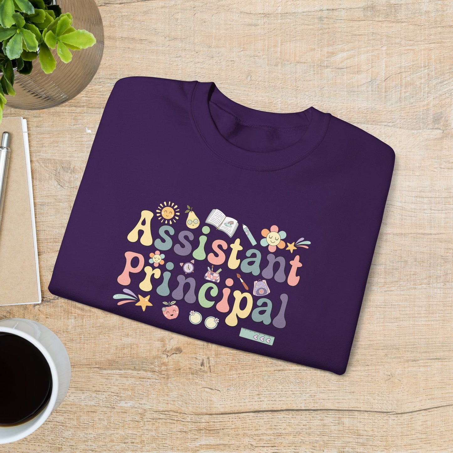 Assistant Principal Teacher Crewneck Sweatshirt Retro Unisex Back to School