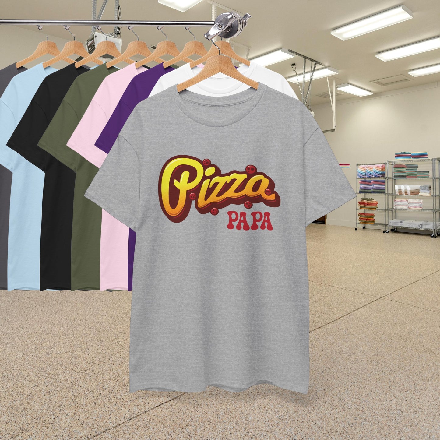 Pizza Papa Graphic Art Pepperoni Pizza Lover Funny Dad or Fathers T Shirt