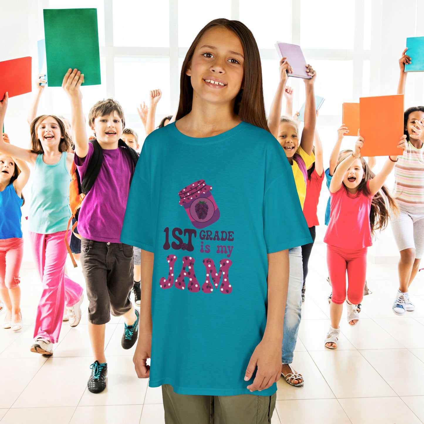 First Grade is my Jam Blackberry Kids Cotton T Shirt Back To School Youth