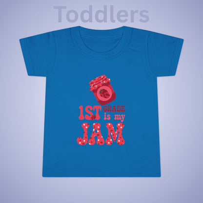 First Grade is my Jam Raspberry Kids Cotton T Shirt Back To School Toddler