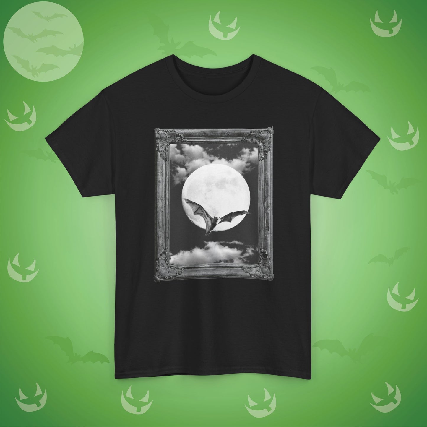 Bat Moon Spooky Halloween T-Shirt | Photographic Design