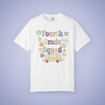 Fourth Grade Squad Retro Fun Teacher T Shirt Comfort Colors Unisex Back to School