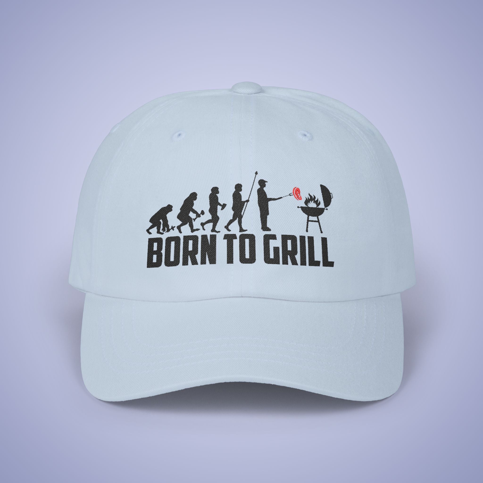 Born to Grill Embroidered Classic Dad Cap Unisex Black Embroidery Gift
