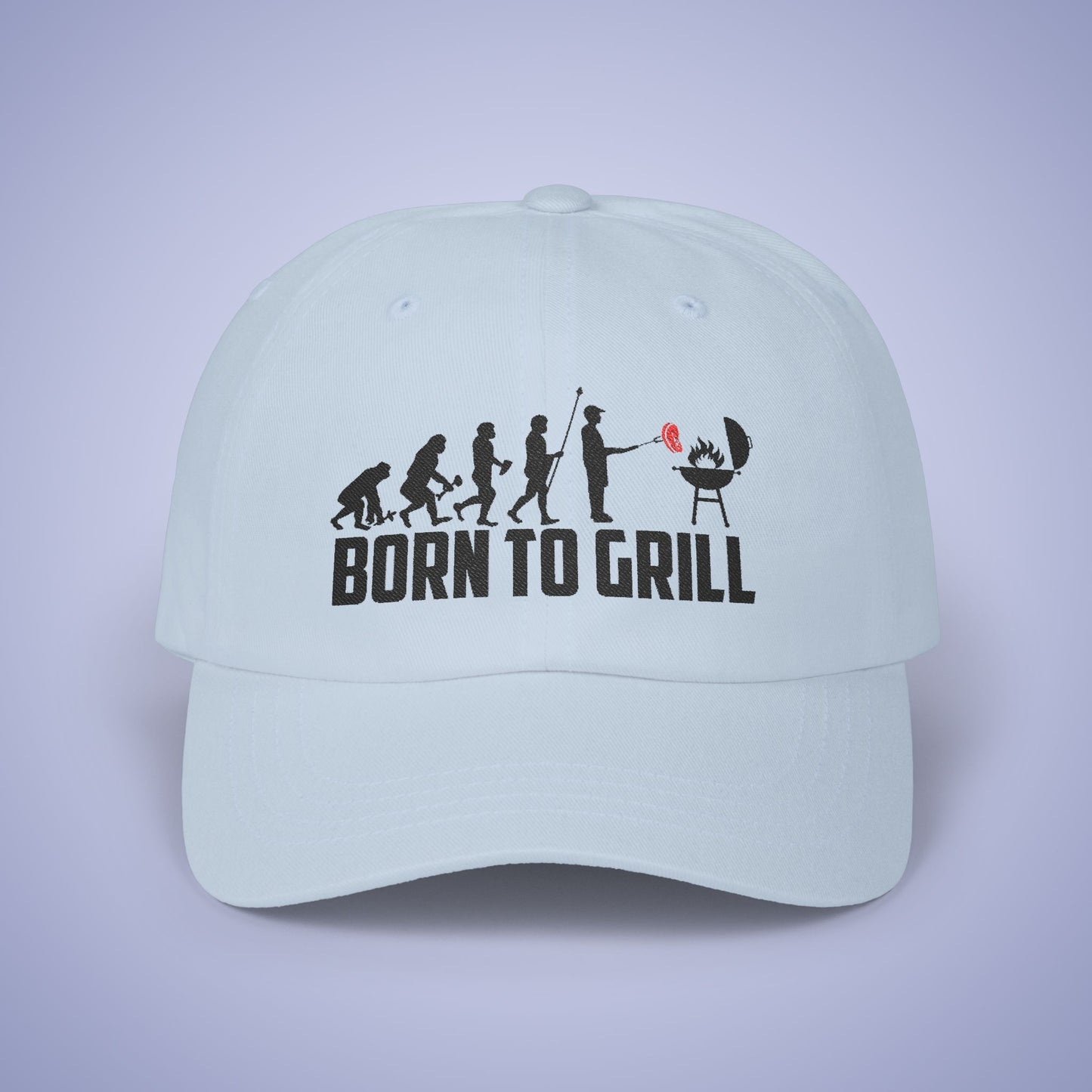 Born to Grill Embroidered Classic Dad Cap Unisex Black Embroidery Gift