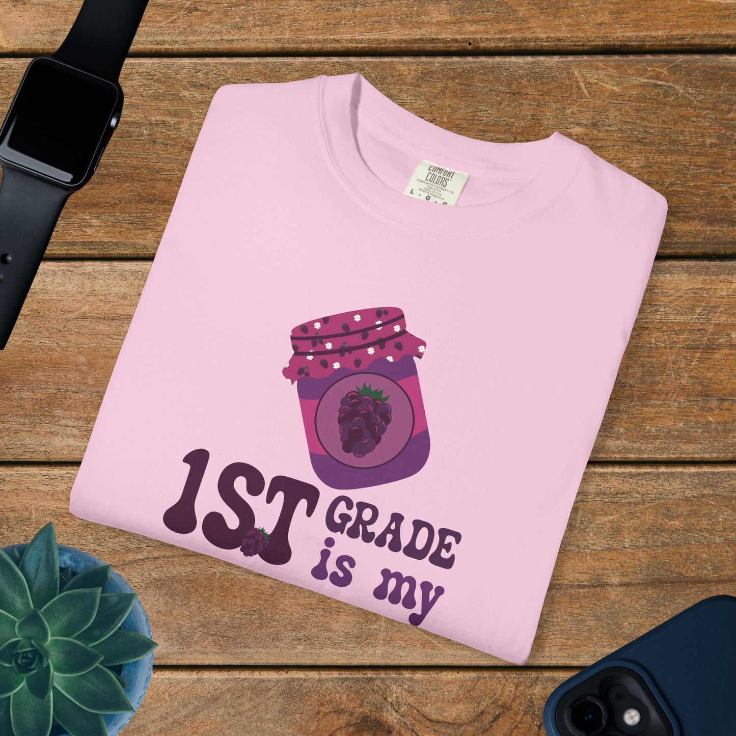 First Grade is my Jam Blackberry Teacher T Shirt Comfort Colors Unisex Back to School