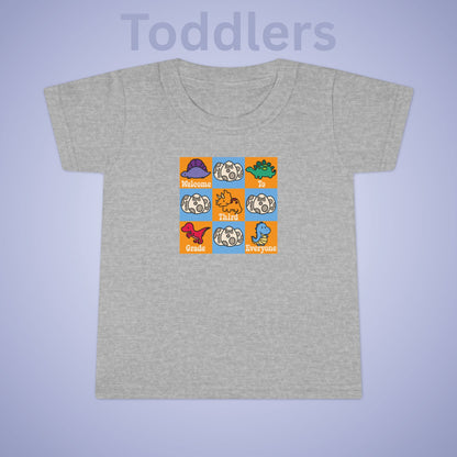Third Grade Fun Dinosaurs Kids Cotton T Shirt Back To School Toddler
