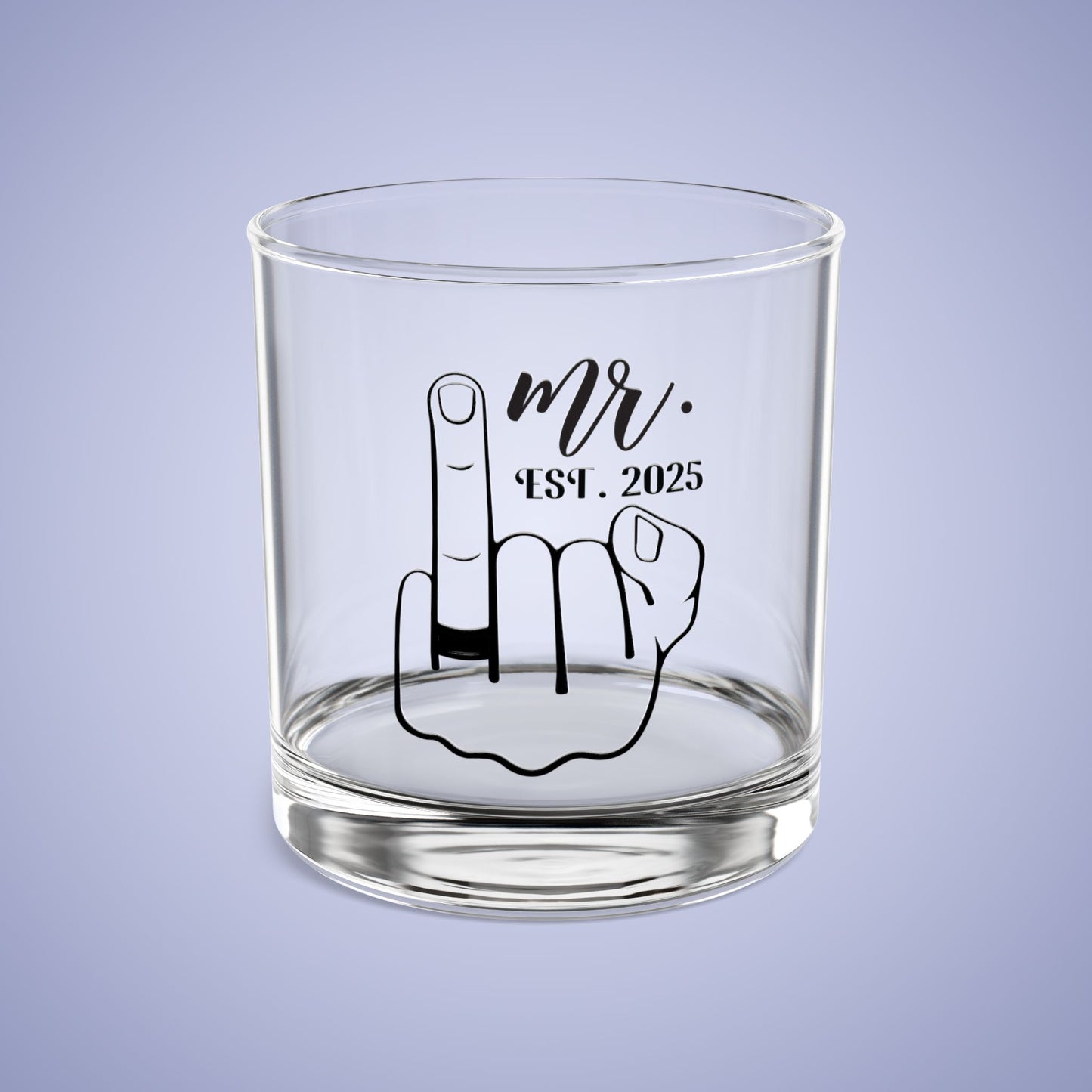 MR Est 2025 Personalized Engagement Rocks Glass Black