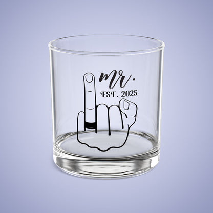MR Est 2025 Personalized Engagement Rocks Glass Black