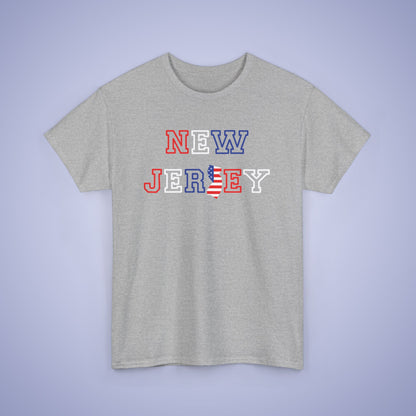 New Jersey Map Text Art Proud American Unisex T Shirt