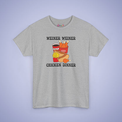 Weiner Weiner Chicken Dinner Funny Hot Dog T-Shirt | Hot Dog Lover Gift Black