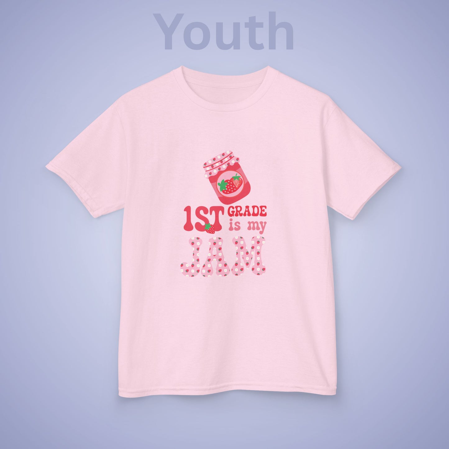 First Grade is my Jam Strawberry Kids Cotton T Shirt Back To School Youth