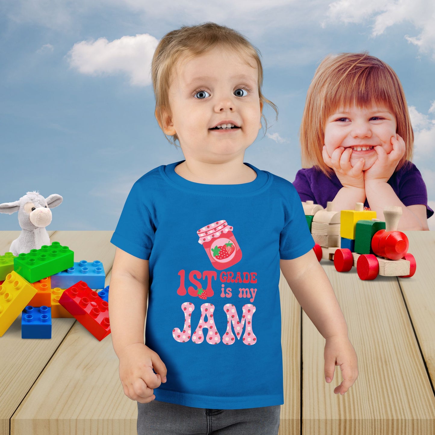 First Grade is my Jam Strawberry Kids Cotton T Shirt Back To School Toddler