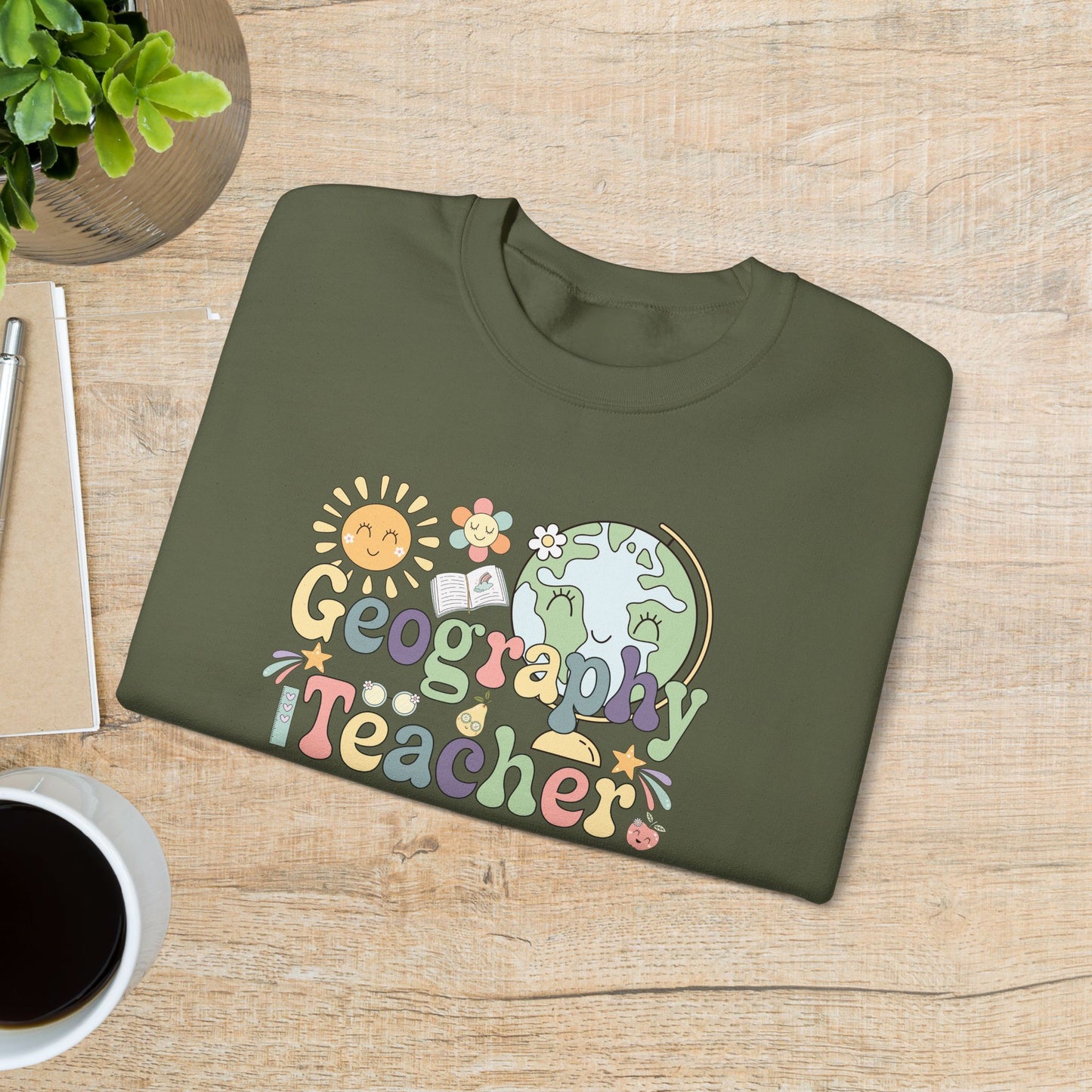 Geography Teacher Crewneck Sweatshirt Retro Unisex Back to School