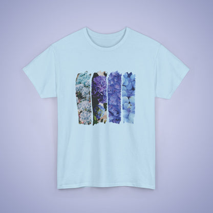 Blue Hydrangea Lover Spring Brush Stroke Photographic Unisex Oversized T Shirt