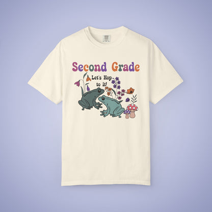 Second Grade Lets Hop To It Teacher T Shirt Frogs Comfort Colors Unisex Back to School