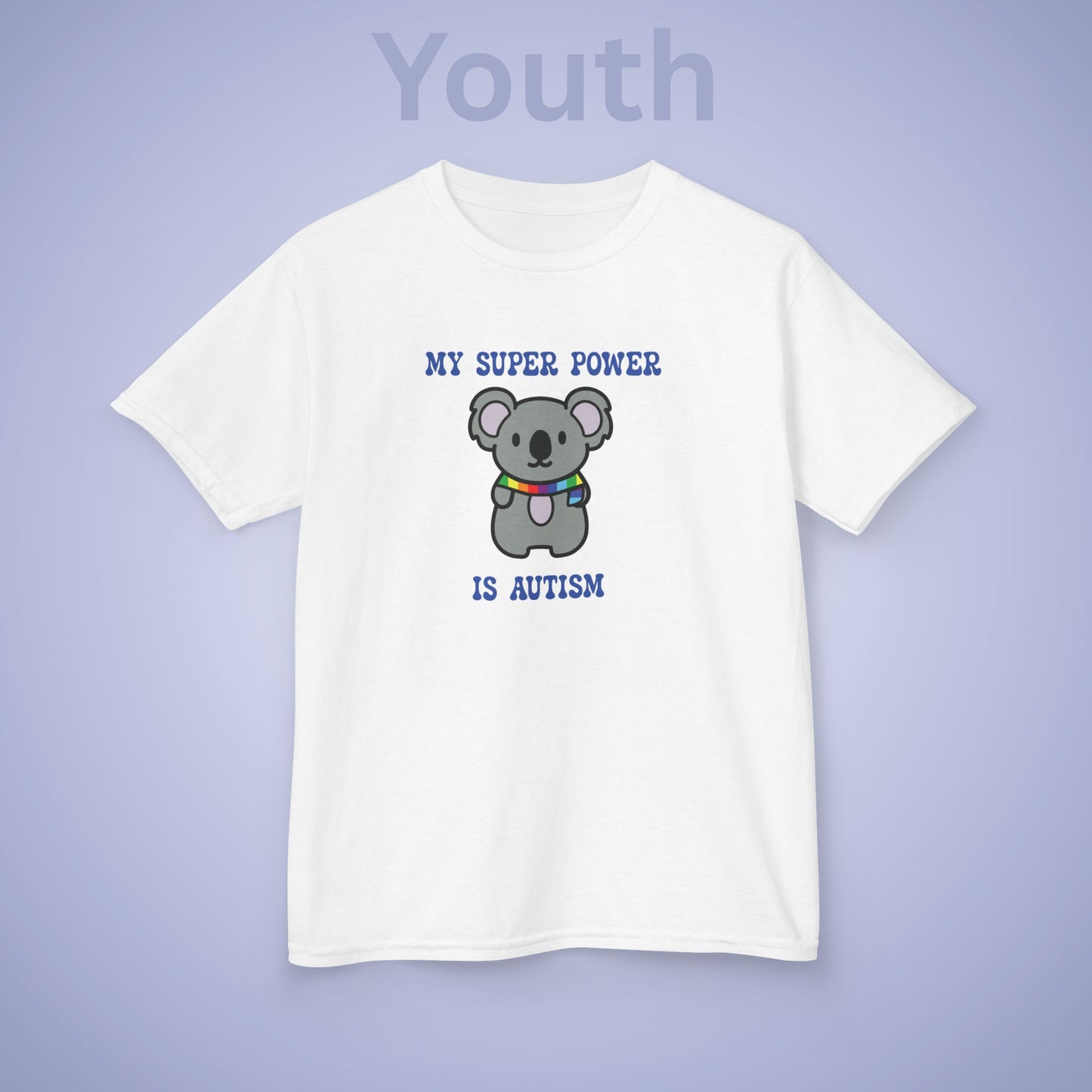 Koala Autism is My Super Power Graphic Autism Awareness Cotton Youth T Shirt