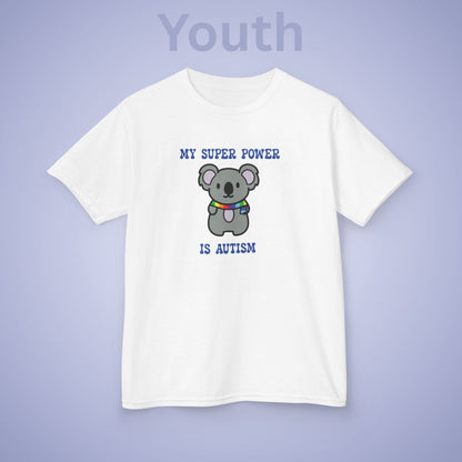 Koala Autism is My Super Power Graphic Autism Awareness Cotton Youth T Shirt