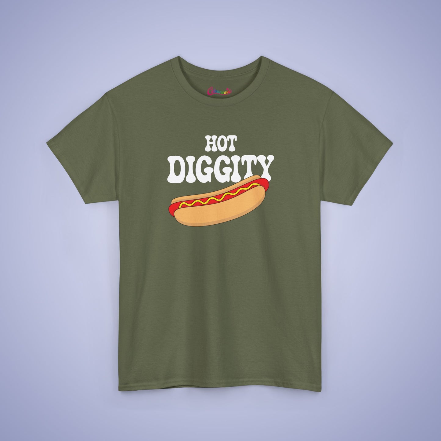 Hot Diggity Dog Funny Hot Dog T-Shirt | Hot Dog Lover Gift White