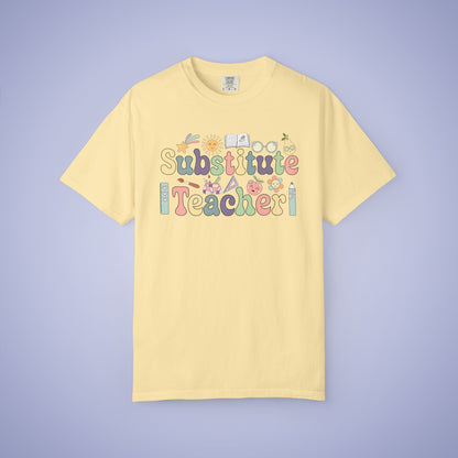 Substitute Teacher T Shirt Retro Comfort Colors Unisex Back to School