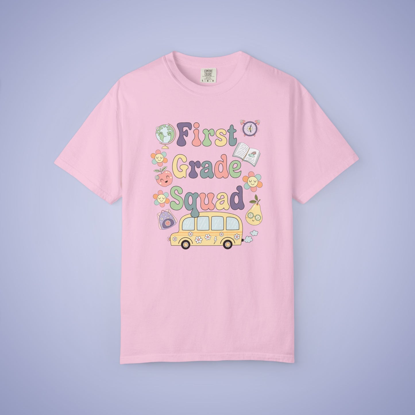 First Grade Squad Retro Fun Teacher T Shirt Comfort Colors Unisex Back to School