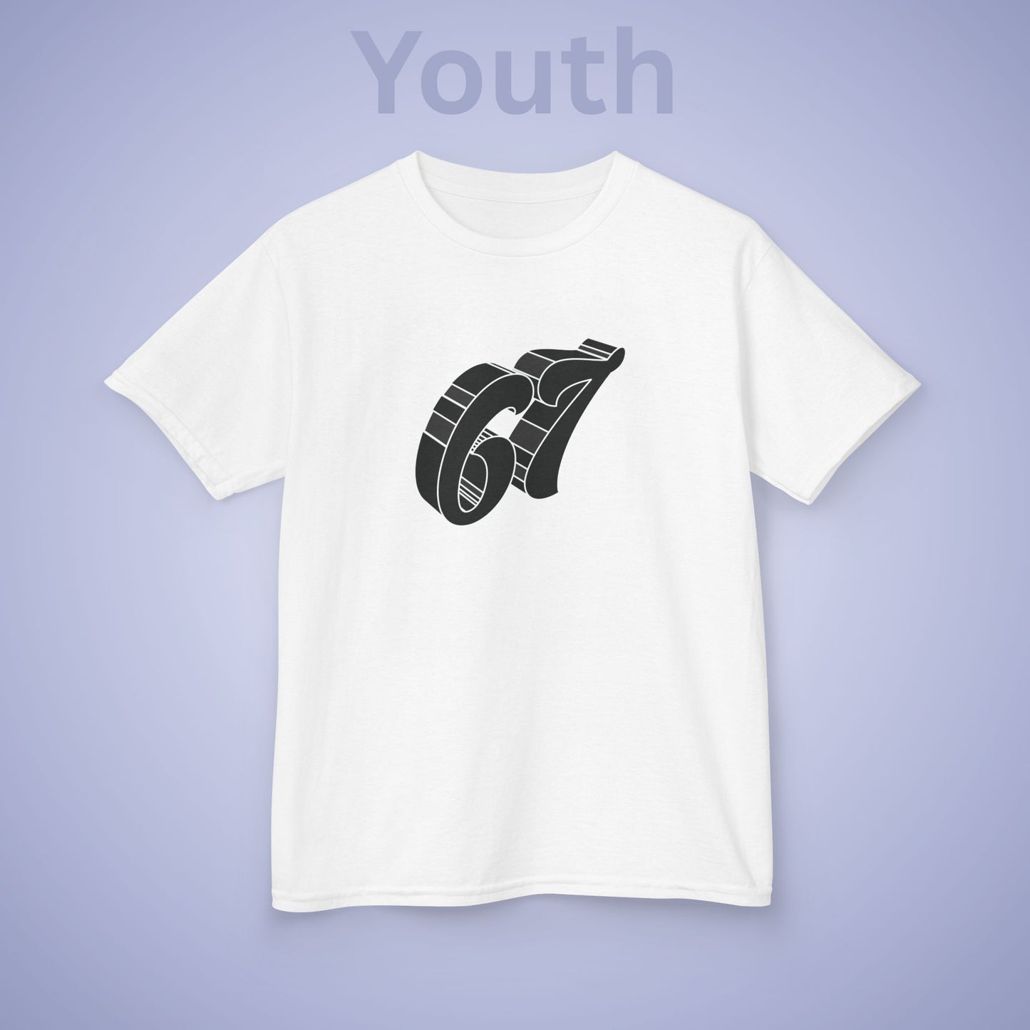 Black Word Art 67 Tee Fun Trending Kids Cotton T Shirt Six Seven Youth