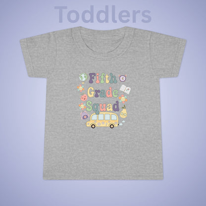 Fifth Grade Squad Retro Fun Kids Cotton T Shirt Back To School Toddler