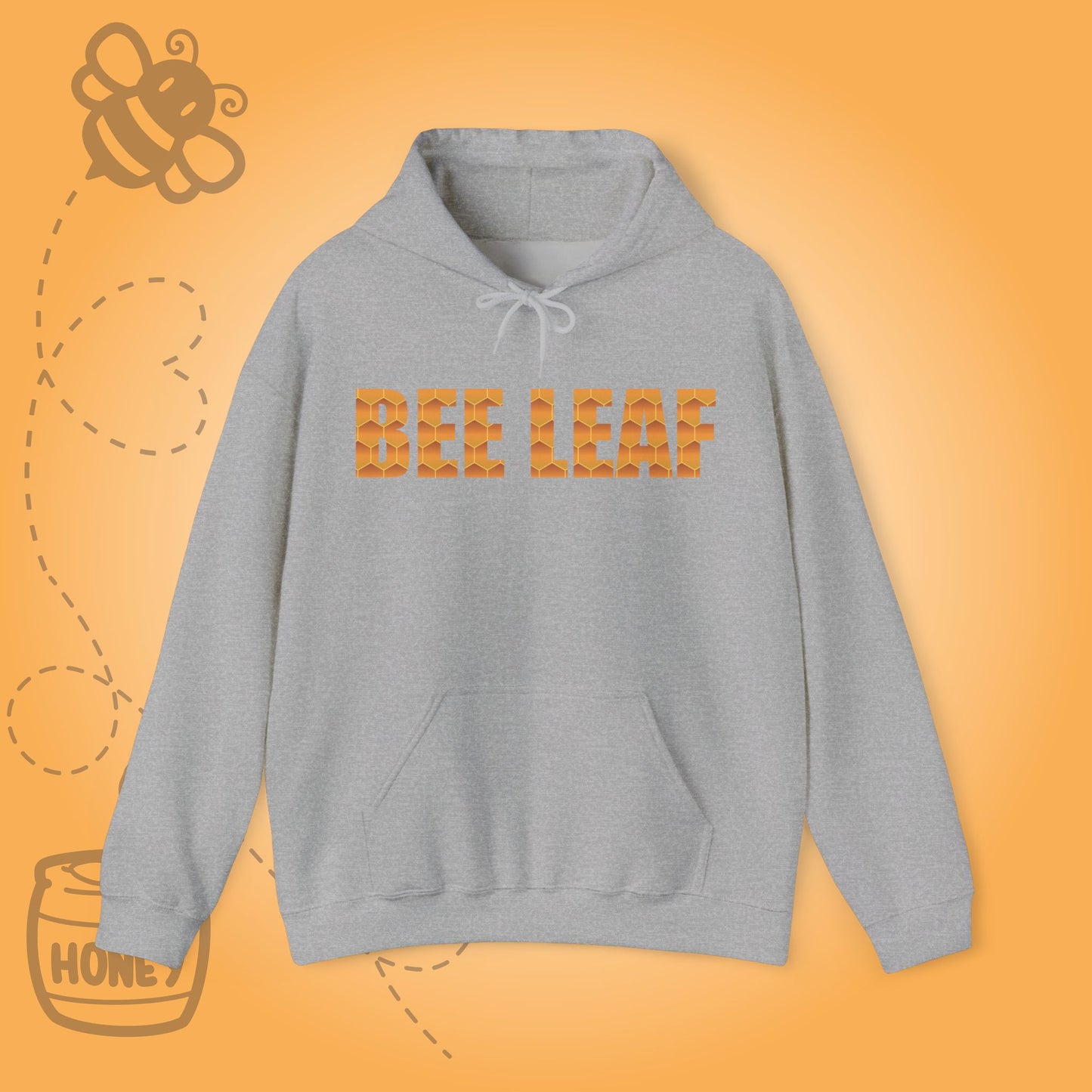 Bee Leaf Sweet As Honey Honeycomb Word Art Design Hoodie Sweatshirt