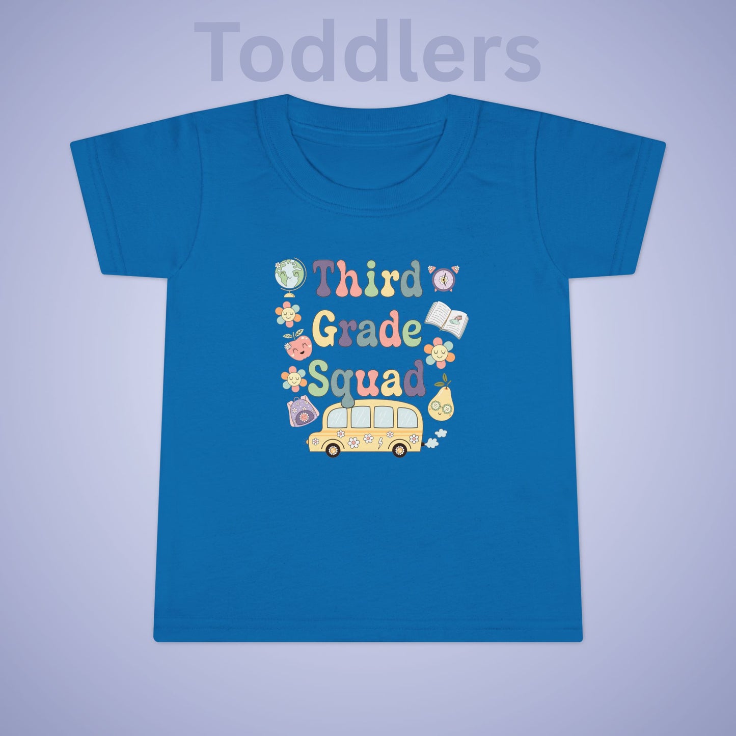 Third Grade Squad Fun Retro Kids Cotton T Shirt Back To School Toddler