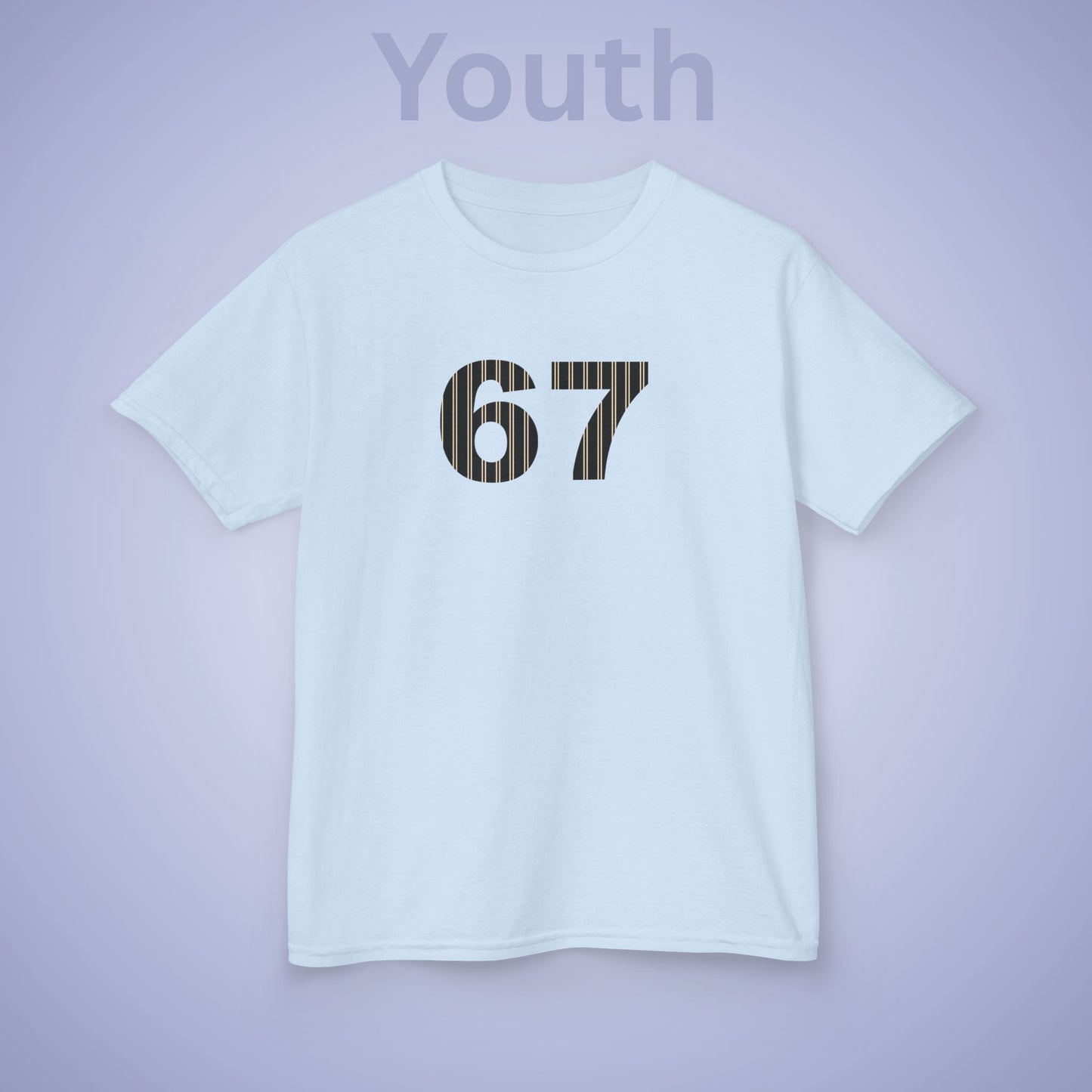 Striped 67 Tee Fun Trending Kids Cotton T Shirt Six Seven Youth