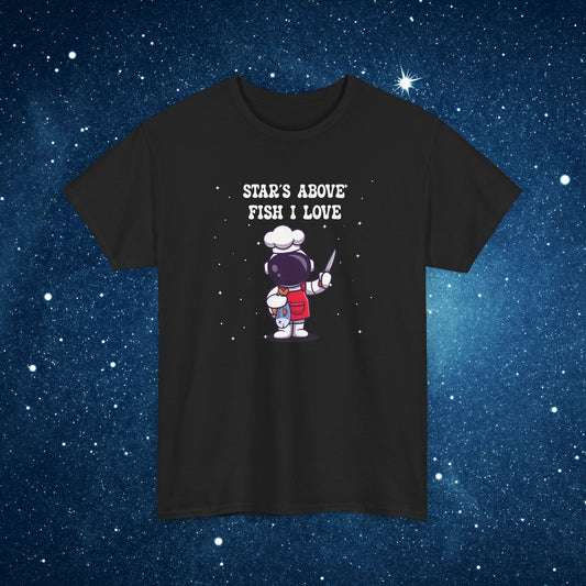 Stars Above Fish I Love National Astronaut Day Unisex Graphic T Shirt