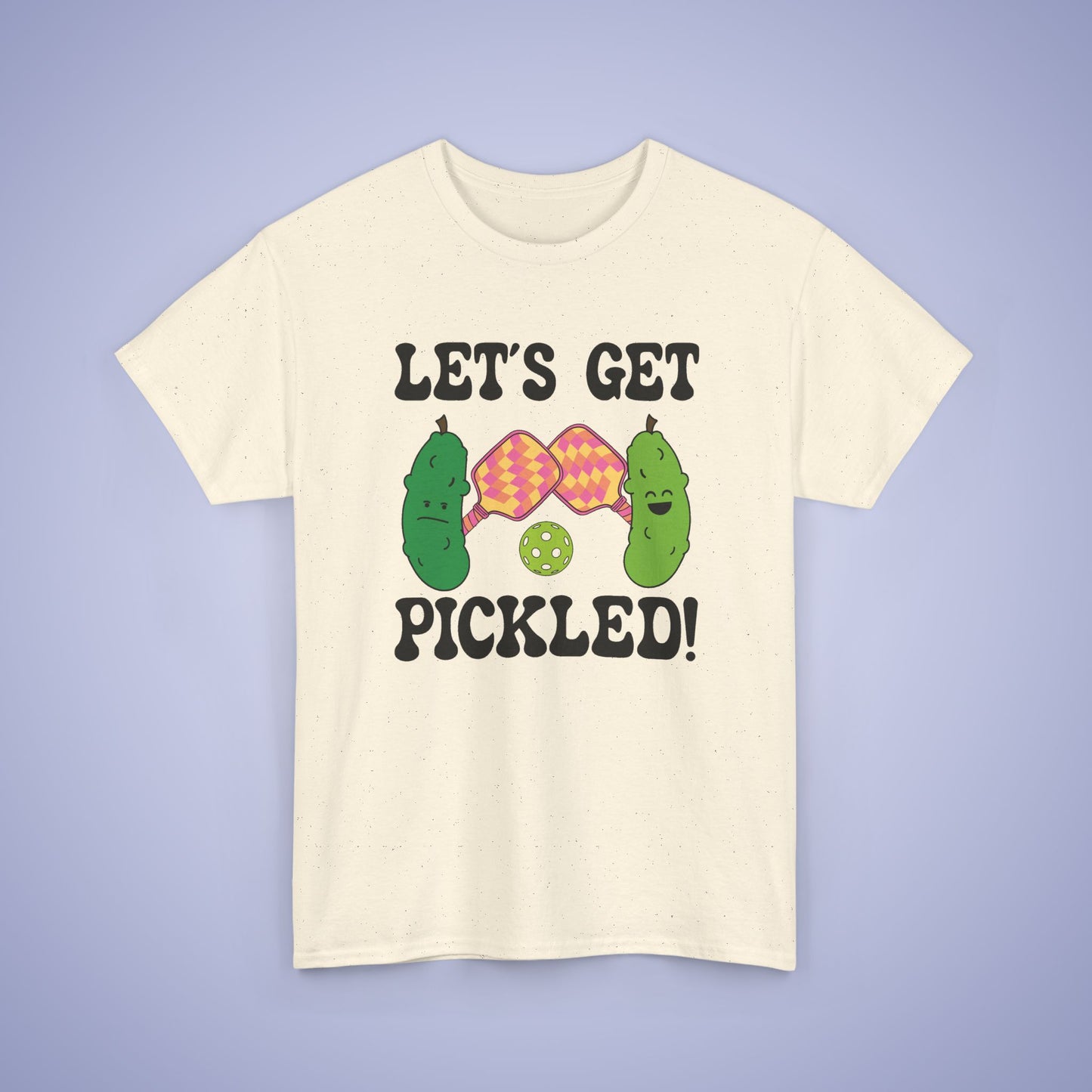 Lets Get Pickled Funny Alcohol Drinking Pickleball T Shirt Black Graphic Design