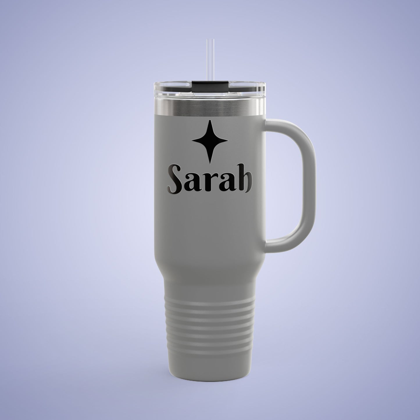 Personalized Insulated Travel Mug - 40oz, Custom Name Mug for Coffee Lovers Dark Grey