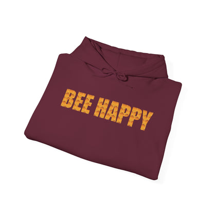Bee Happy Sweet As Honey Honeycomb Word Art Design Hoodie Sweatshirt