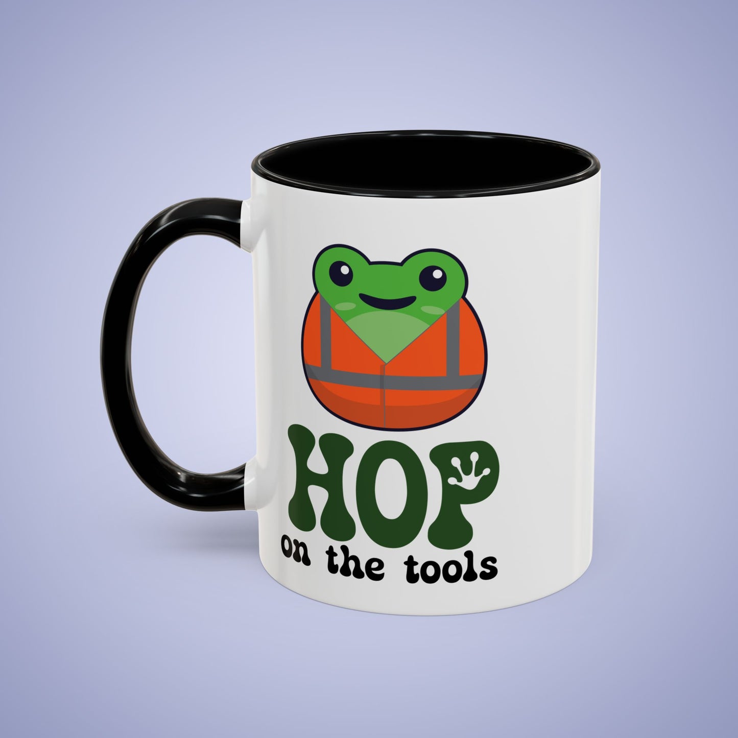 Hop On the Tools Labourer Frog Lover Gift Coffee Mug Ceramic