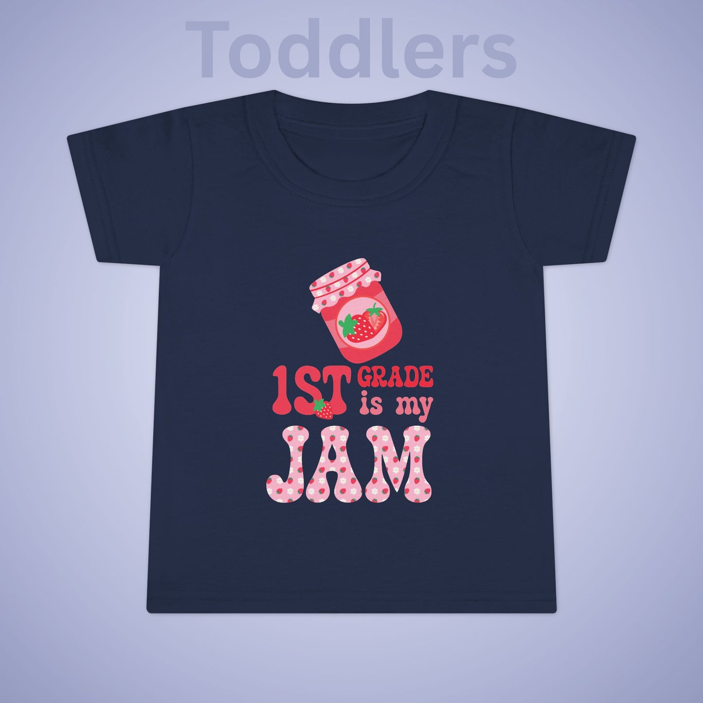First Grade is my Jam Strawberry Kids Cotton T Shirt Back To School Toddler