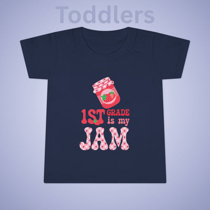 First Grade is my Jam Strawberry Kids Cotton T Shirt Back To School Toddler