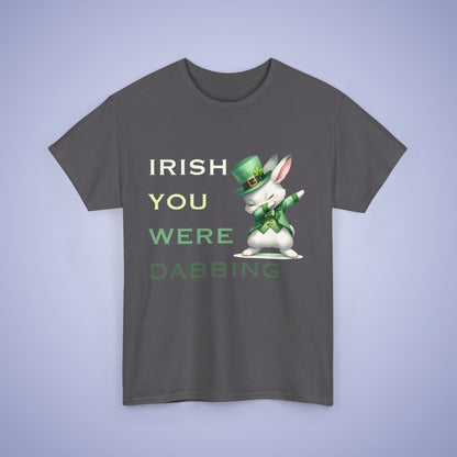 Irish You Were Dabbing Rabbit Unisex T-Shirt