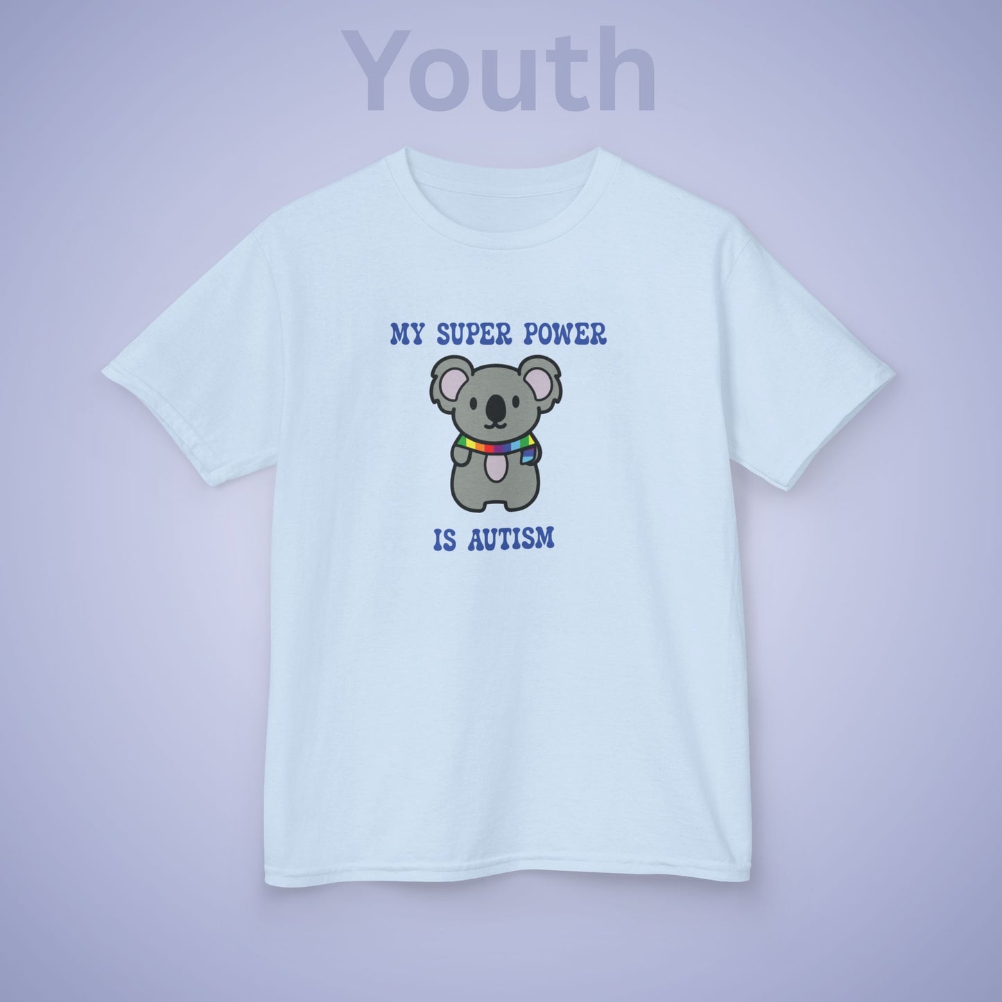 Koala Autism is My Super Power Graphic Autism Awareness Cotton Youth T Shirt