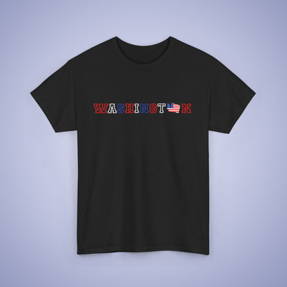 Washington Map Text Art Proud American Unisex T Shirt