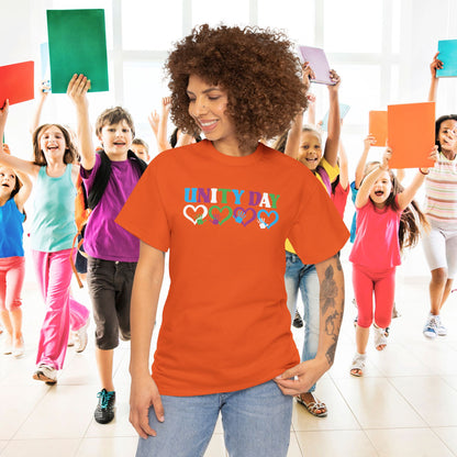 Hearts and Hands Orange Unity Day Teachers T Shirt Unisex