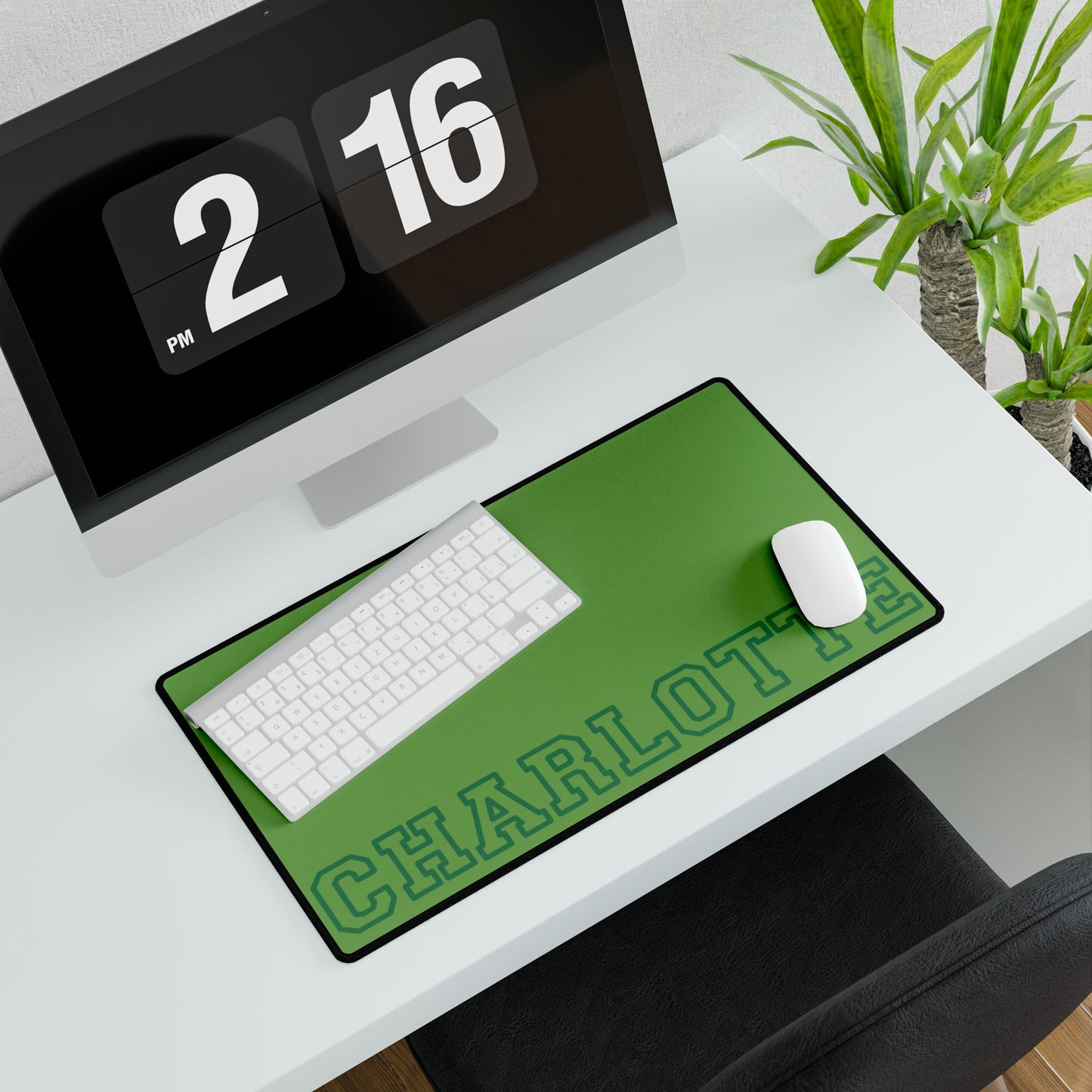 University Style Personalized Name Desk Mat Light Green