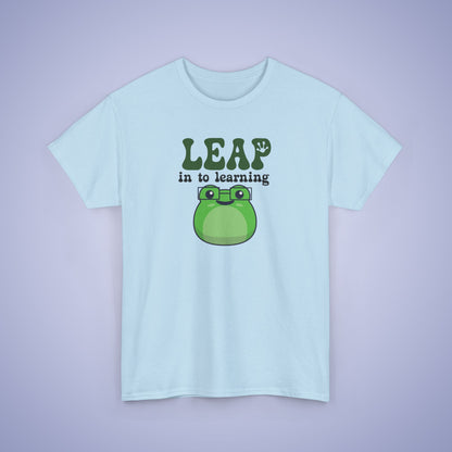 Leap into Learning Graphic Tee Frog Lover Funny Teacher Unisex T Shirt