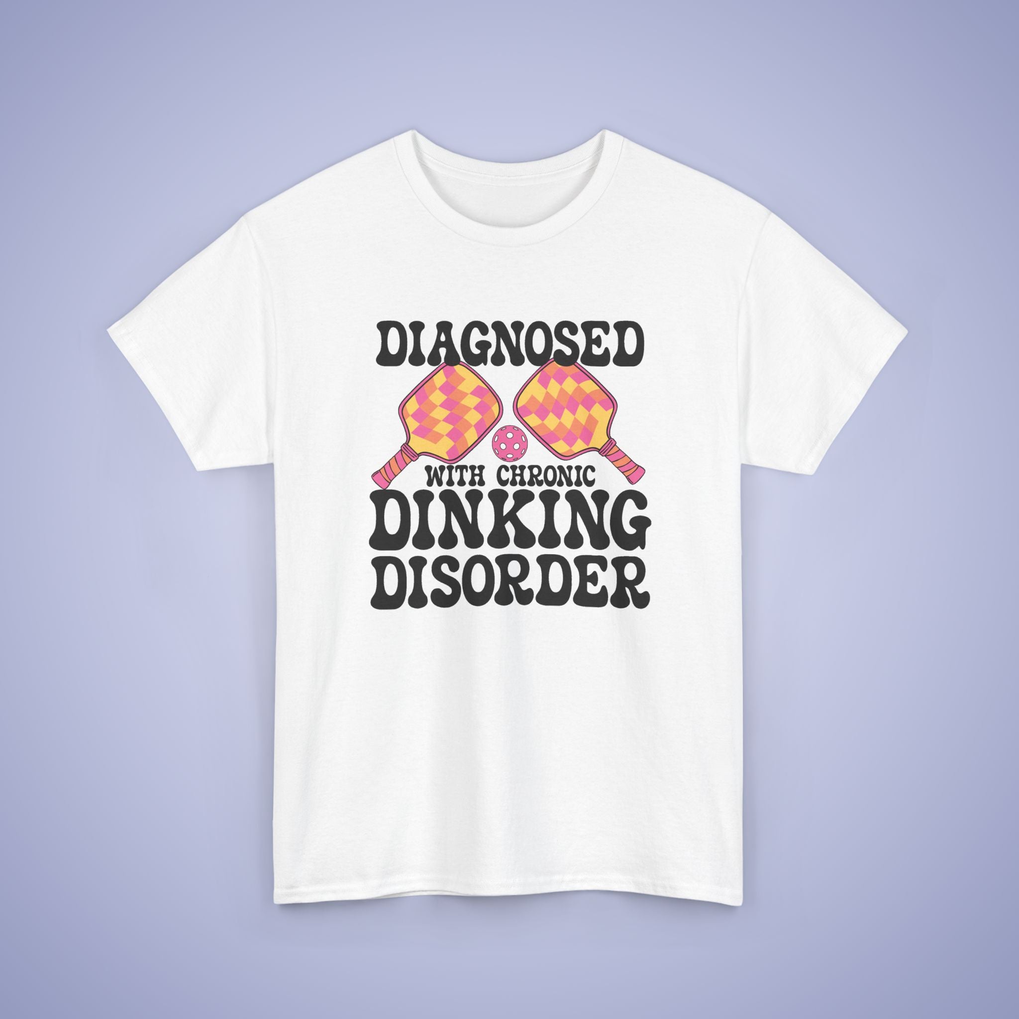 Diagnosed with a Chronic Dinking Disorder Pickleball T-Shirt | Funny Doctor Pickleball T-Shirt Black Version