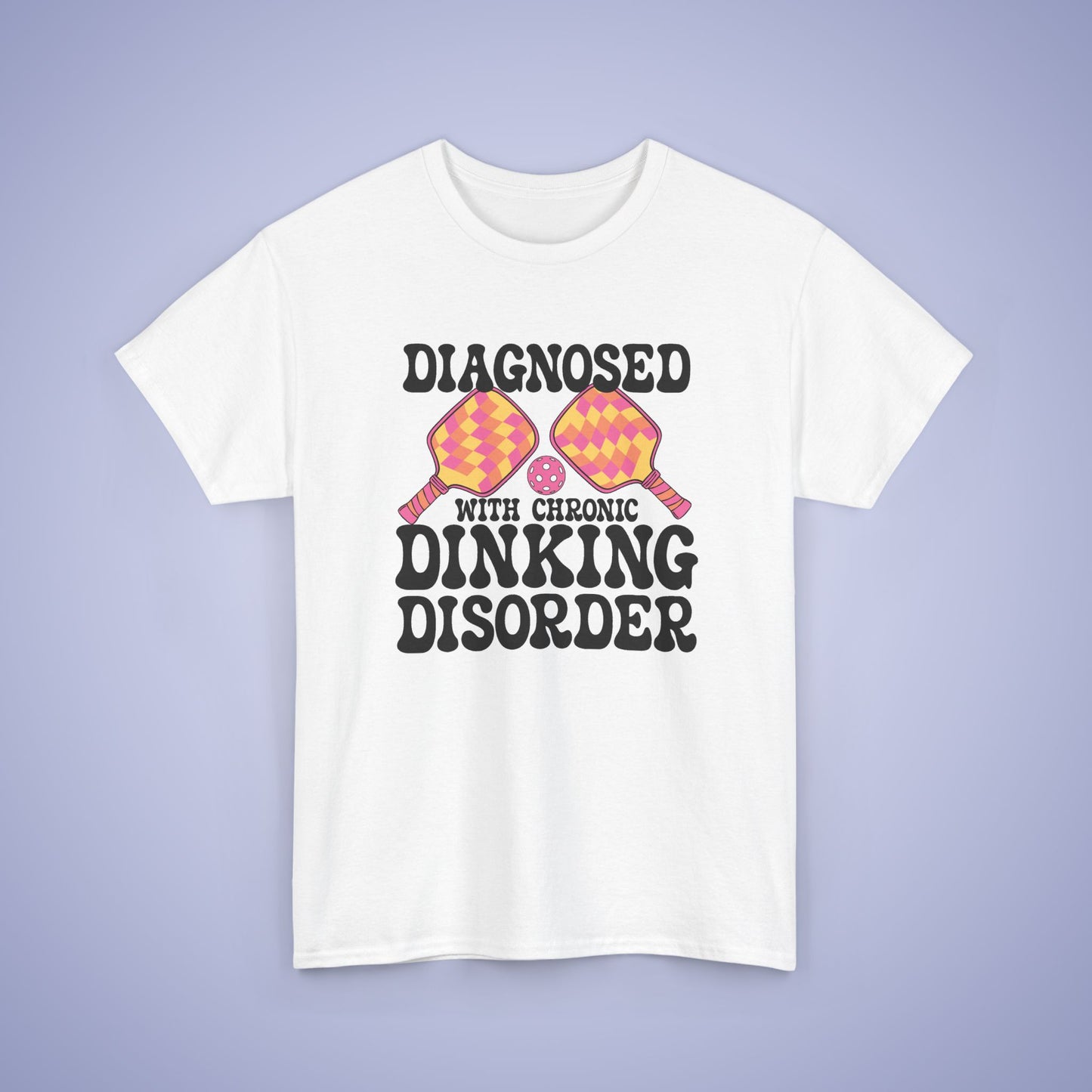 Diagnosed with a Chronic Dinking Disorder Funny Doctor Pickleball T Shirt Black Graphic Design