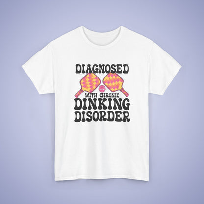 Diagnosed with a Chronic Dinking Disorder Funny Doctor Pickleball T Shirt Black Graphic Design