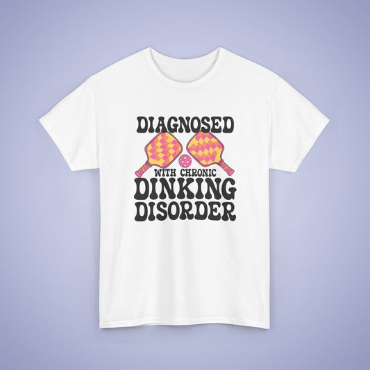 Diagnosed with a Chronic Dinking Disorder Funny Doctor Pickleball T Shirt Black Graphic Design