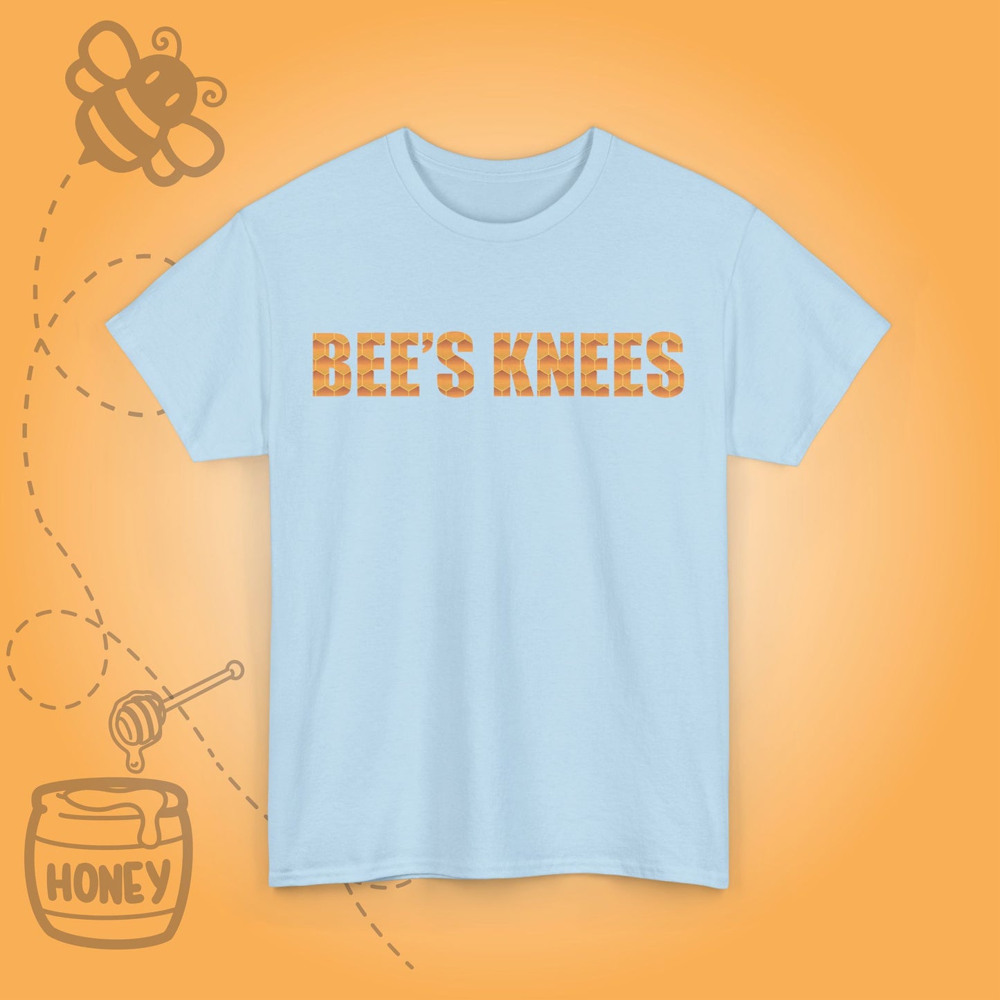 Bees Knees Sweet As Honey Honeycomb Word Art Design Unisex Tshirt