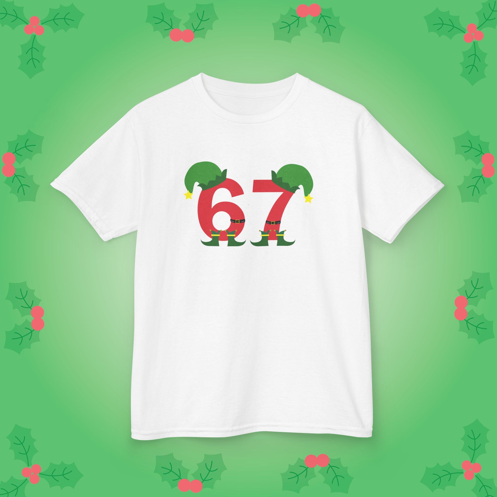 Elf Character Christmas 67 Tee Fun Trending Kids Cotton T Shirt Six Seven Youth
