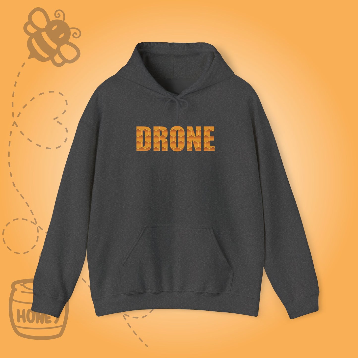 Drone Sweet As Honey  Honeycomb Word Art Design Hoodie Sweatshirt