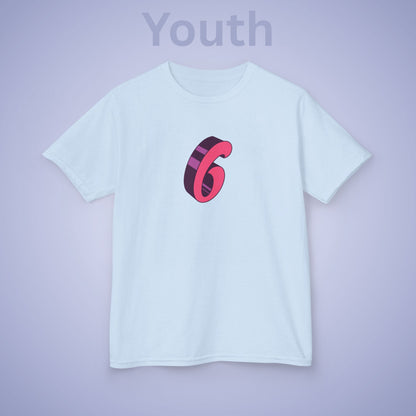 Pink Word Art 6 Tee Fun Trending Kids Cotton T Shirt Six Seven Youth